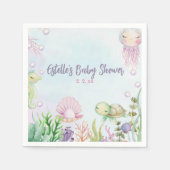 Serviette En Papier Pink Under the Sea Baby shower serviettes (Devant)