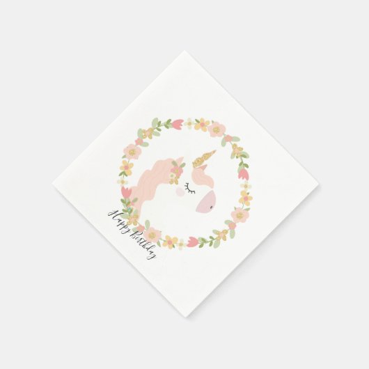 Serviette En Papier Pink Unicorne papier serviettes (Coin)