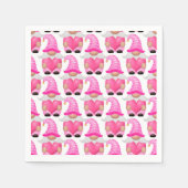 Serviette En Papier Pink Valentine's Day Gnomes mignonne adorable (Devant)