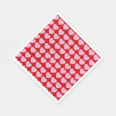 Serviette En Papier Pink Valentines Hearts on Red (Coin)