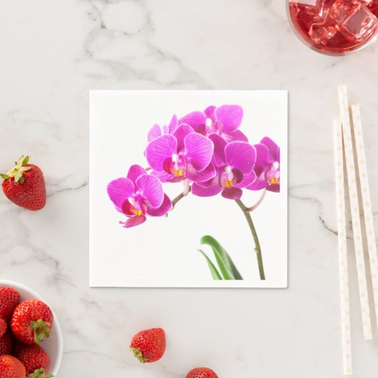 Serviette En Papier Pink violet Dendrobium Orchidée Fleur tropicale (En situation)