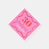 Serviette En Papier Pink Wavy 30e fête d'anniversaire (Coin)
