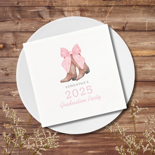 Serviette En Papier Pink Western 2025 Graduation