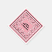 Serviette En Papier Pink Western Bandana Imprimer Anniversaire (Coin)