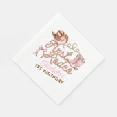 Serviette En Papier Pink Western First Rodeo Birthday (Coin)