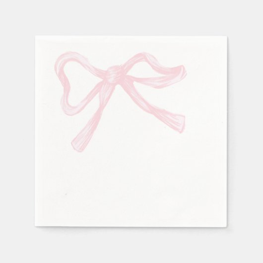 Serviette En Papier Pink & White Bow, Grandmillenium Pink Coquette (Devant)