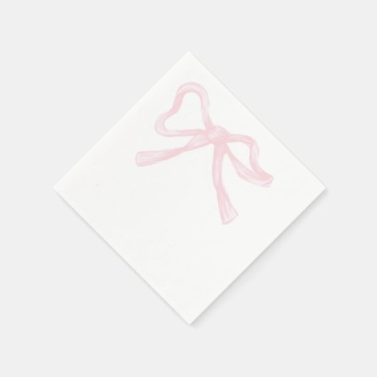 Serviette En Papier Pink & White Bow, Grandmillenium Pink Coquette (Coin)