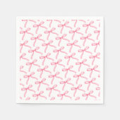 Serviette En Papier Pink & White esthétique Soft Pink Bow Papier (Devant)
