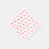 Serviette En Papier Pink & White esthétique Soft Pink Bow Papier (Coin)