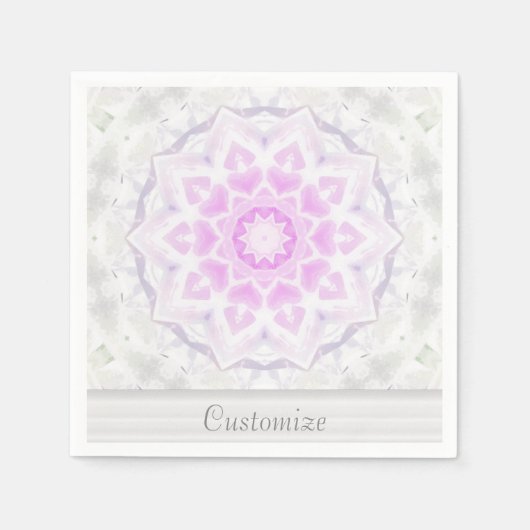 Serviette En Papier Pink & White Lacy Kaleidoscope Coeurs Napkins (Devant)