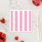 Serviette En Papier Pink White Stripes (En situation)