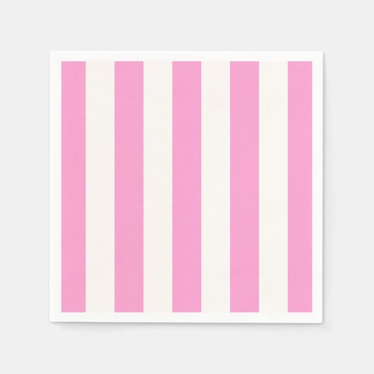 Serviette En Papier Pink White Stripes (Devant)