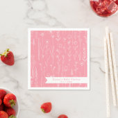 Serviette En Papier Pink Wildflower Baby Shower | Floral Pattern  (En situation)