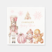 Serviette En Papier Pink Winter Wonderland Baby shower (Devant)