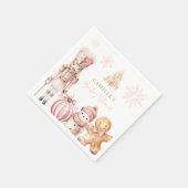 Serviette En Papier Pink Winter Wonderland Baby shower (Coin)