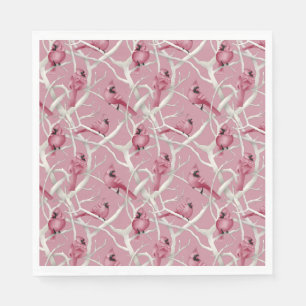 Serviette En Papier Pink Winter Woodland Noël Cardinal Birds