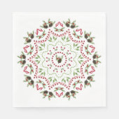 Serviette En Papier Pins cônes et baies Mandala papier serviette (Devant)