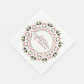 Serviette En Papier Pins cônes et baies Mandala papier serviette (Coin)