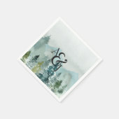 Serviette En Papier Pins d'aquarelle minimaliste rustique Personnalisé (Coin)