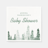 Serviette En Papier Pins d'aquarelle rustique baby shower papier servi (Devant)