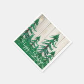 Serviette En Papier Pins d'Aquarelle Rustique Joyeuses vacances (Coin)