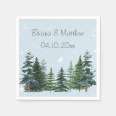 Serviette En Papier Pins d'hiver À feuillage persistant rustiques (Devant)
