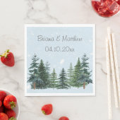 Serviette En Papier Pins d'hiver À feuillage persistant rustiques (En situation)