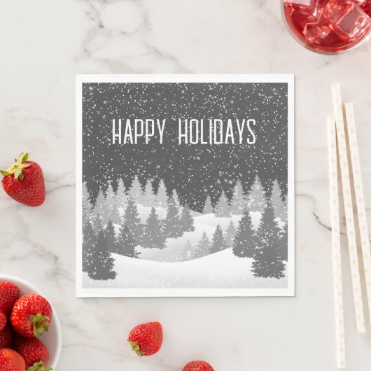 Serviette En Papier Pins d'hiver de Noël (En situation)