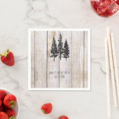 Serviette En Papier Pins rustiques Bois Mariage campagnard simple (En situation)