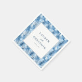 Serviette En Papier Pins tranquilles bleus (Coin)
