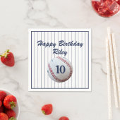 Serviette En Papier Pinstripe Baseball fête d'anniversaire (En situation)