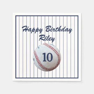 Serviette En Papier Pinstripe Baseball fête d'anniversaire
