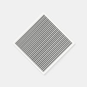 Serviette En Papier Pinstripe mince noir et blanc (Coin)