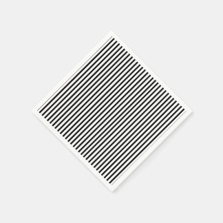 Serviette En Papier Pinstripe mince noir et blanc