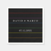 Serviette En Papier Pinstripe Pride Colonnes Mariage LGBT (Devant)