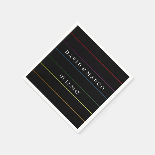 Serviette En Papier Pinstripe Pride Colonnes Mariage LGBT (Coin)