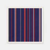 Serviette En Papier Pinstripes, couleurs rouge, marine, gris (Devant)