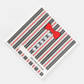 Serviette En Papier Pinstripes Et Cravate Red Bow (Coin)
