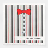 Serviette En Papier Pinstripes Et Cravate Red Bow (Devant)
