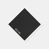 Serviette En Papier Pinstripes noires (Coin)