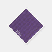 Serviette En Papier Pinstripes pourpres (Coin)