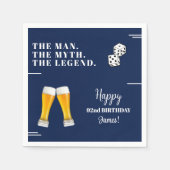 Serviette En Papier Pints de dés chic pour 92e anniversaire (Devant)