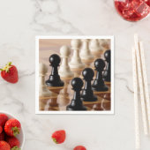 Serviette En Papier Pions sur le tableau d'échecs (En situation)