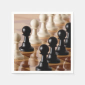 Serviette En Papier Pions sur le tableau d'échecs (Devant)