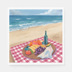 Serviette En Papier Pique-nique à la plage Peinture de la rive océan