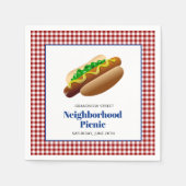 Serviette En Papier Pique-Nique Avec Chiens Chauds (Devant)