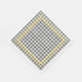 Serviette En Papier Pique-Nique Blanc Noir Et Jaune En vichy (Coin)