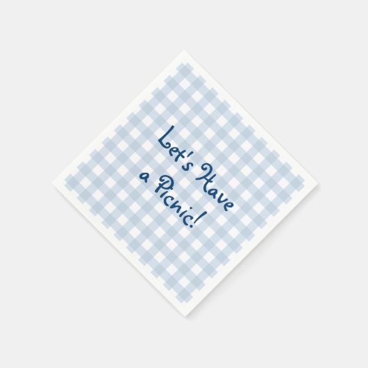 Serviette En Papier Pique-nique Bleu En vichy (Coin)