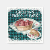 Serviette En Papier Pique-nique dans le parc Green Plaid Boys Annivers (Devant)