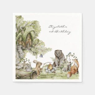 Serviette En Papier Pique-nique en forêt Fête d'anniversaire des ani